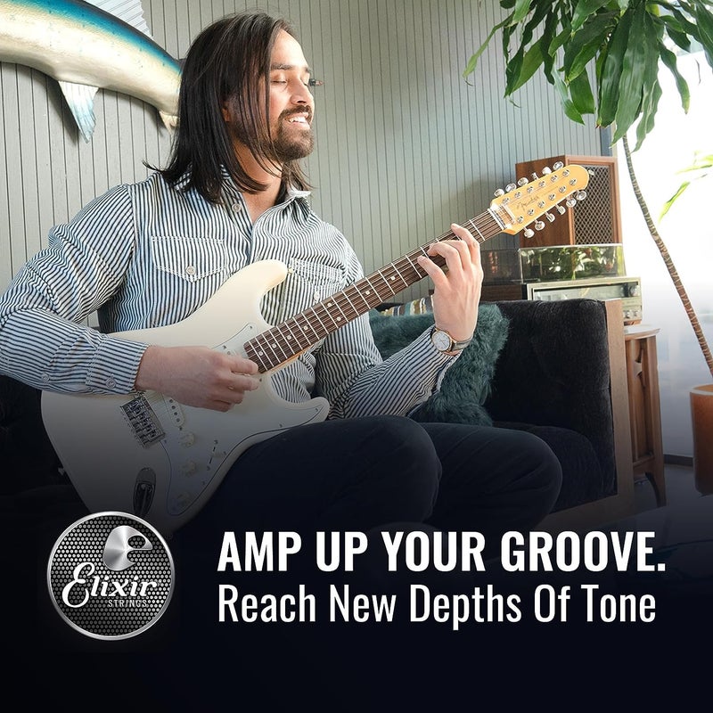 Elixir Strings, Electric Guitar Strings, Nickel Plated Steel with NANOWEB Coating, Longest-Lasting Bright Tone with Comfortable Feel, 6 String Set, Heavy 12-52 - Image 5