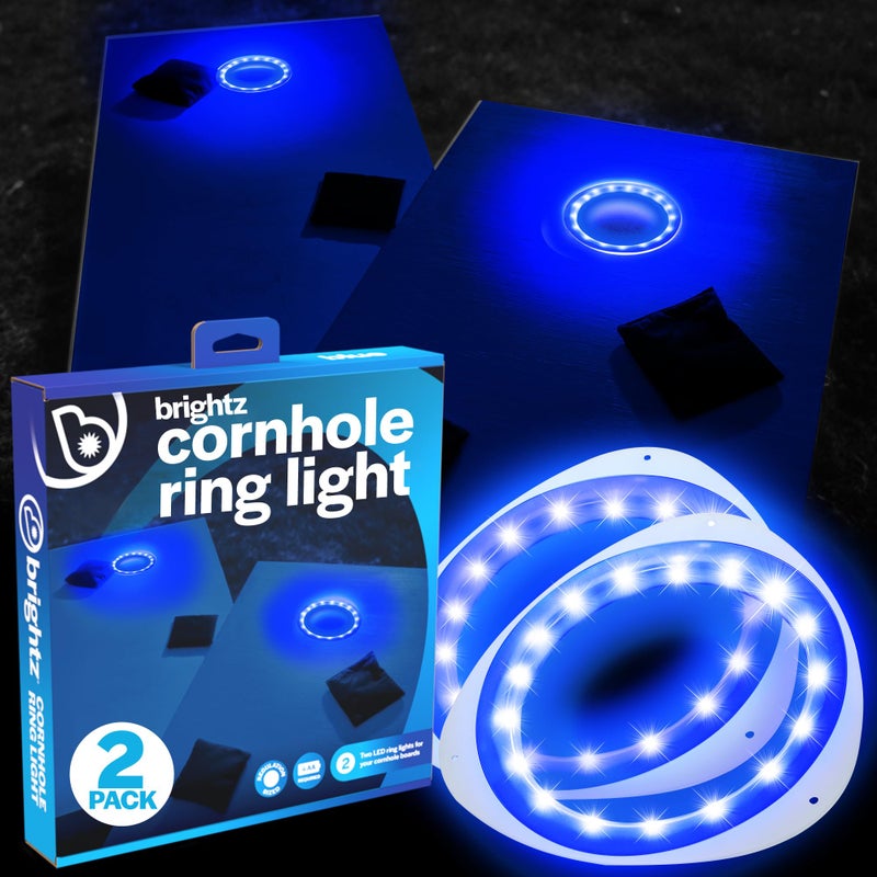 Brightz Cornhole Ring Lights 2-Pack - Cornhole Set Lights LED Cornhole Board Lights Cornhole Lights for Hole and Board Cornhole Accessories Outdoor Games Backyard Games Outside Games (Blue) - Image 1