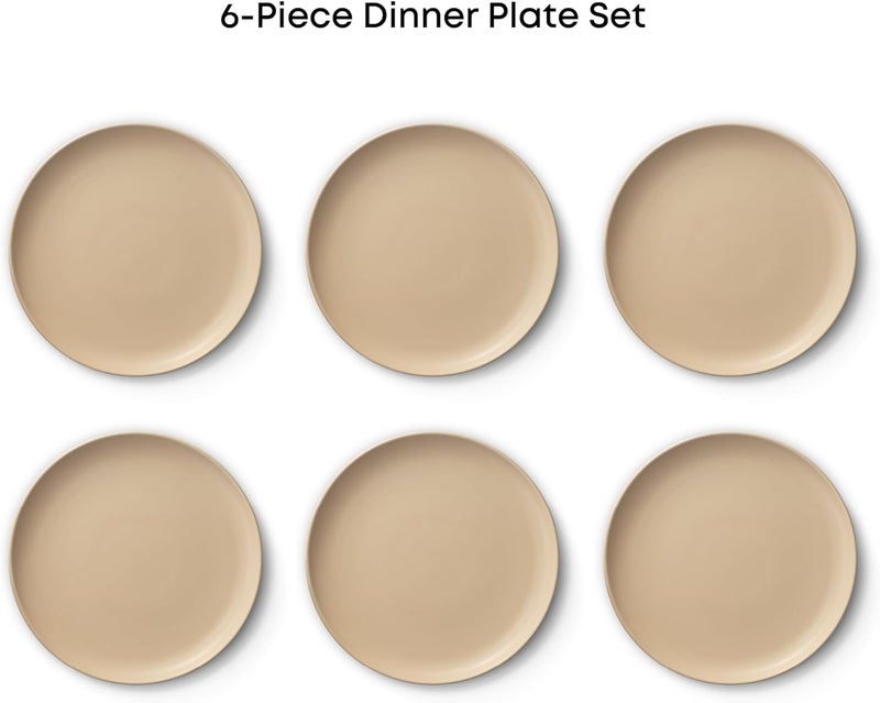 JoyJolt JoyJolt Mesa Stoneware Dinner Plates Set of 6 105 Dish Set Dishwasher and Microwave Safe Plate Set Modern Rustic Dinnerware Kitchen Serving Dishes  Matte Black  - Image 3