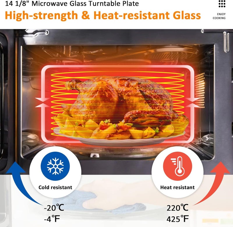 Fetechmate DE74-20002B WB49X10063 14 1/8 Inch Microwave Glass Plate Replacement Compatible with G.E Sam.sung Microwave Replace DE74-20002A DE74-20002D WB49X10096 WB39X10038 by - 1 YEAR - Image 5
