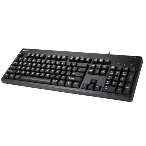 Adesso TAA Compliant Fingerprint Keyboard with AES 256 Encryption USB Wired Full Size 104 Key Layout Windows Hello Compatible Made in Taiwan for Government Business Education AKB-630FB-TAA - Image 3