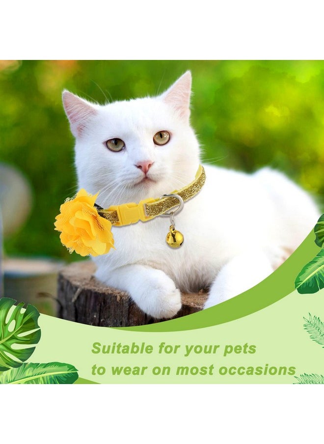Saintrygo 12 Pcs Cat Collar with Flower Bells for Girl Cats Adjustable Kitten Collar Flowers Multicolor Grooming Accessories for Small Girl Pets  - Image 5