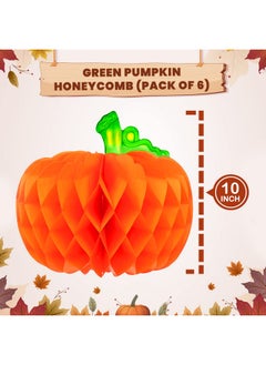 KATCHON KatchOn, Pumpkin Table Centerpieces - Big 10 Inch, Pack of 6 | Honeycomb Paper Pumpkins for Thanksgiving Decorations for Table | Paper Pumpkins Party Decorations | Thanksgiving Decorations Indoor  - Image 2