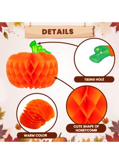 KATCHON KatchOn, Pumpkin Table Centerpieces - Big 10 Inch, Pack of 6 | Honeycomb Paper Pumpkins for Thanksgiving Decorations for Table | Paper Pumpkins Party Decorations | Thanksgiving Decorations Indoor  - Image 4