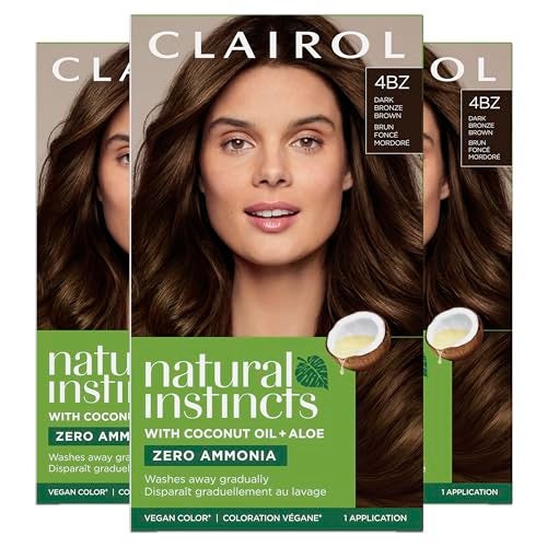 Clairol Natural Instincts DemiPermanent Hair Dye 4BZ Dark Bronze Brown Hair Color Pack of 3 - Image 2
