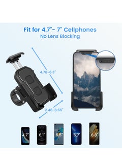 Generic Bike Motorcycle Phone Mount Holder, for ATV/Bicycle/Stroller/Scooter with Security Lock, Non-Slip Anti-Shake Handlebar Clamp, Fit iPhone 13 Pro Max / 12 Pro Max / 11 / Cellphone 4.5 in-7in  - Image 3