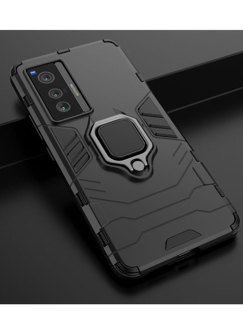 Black protective cover with ring bracket For Vivo - Image 1