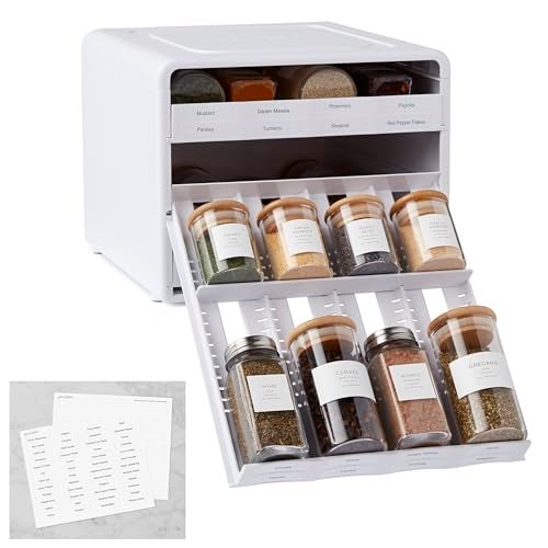 YouCopia SpiceStack Adjustable Spice Rack Organizer PullDown 24Bottle Seasonings and Spices Holder for Kitchen Cabinet and Pantry Organization with 104 Included Labels - Image 1