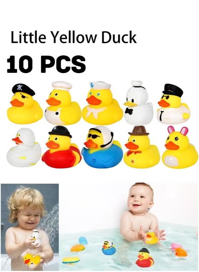 10-Piece Little Yellow Duck Bath Toys, Fun Role-Playing Water Toys for Kids, Ideal for Bath/Swimming/Water Play - Image 1