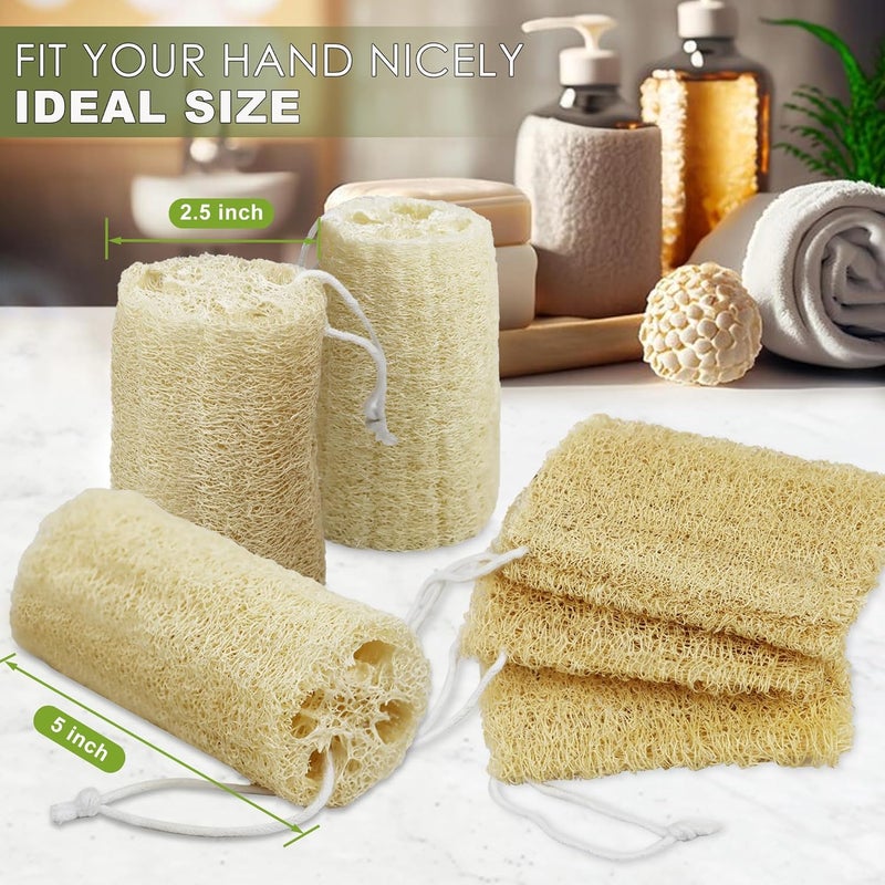 METLUCK 4" Loofah Sponges Natural Organic Luffa Loofah Bath Sponge Exfoliating Shower Body Sponge Scrubber, Pack of 6 - Image 4