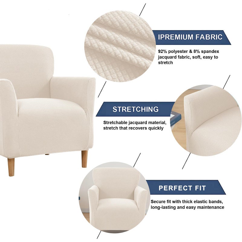 Fuangui Banquet Armchair Slipcover Waterproof Chair Covers With Arms Stretch Club Chair Slipcover Soft Armchair Sofa Covers Anti-Slip Furniture Protector For Dogs Pets Home Living Room Decor 03 - Image 3