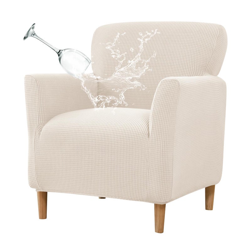 Fuangui Banquet Armchair Slipcover Waterproof Chair Covers With Arms Stretch Club Chair Slipcover Soft Armchair Sofa Covers Anti-Slip Furniture Protector For Dogs Pets Home Living Room Decor 03 - Image 1