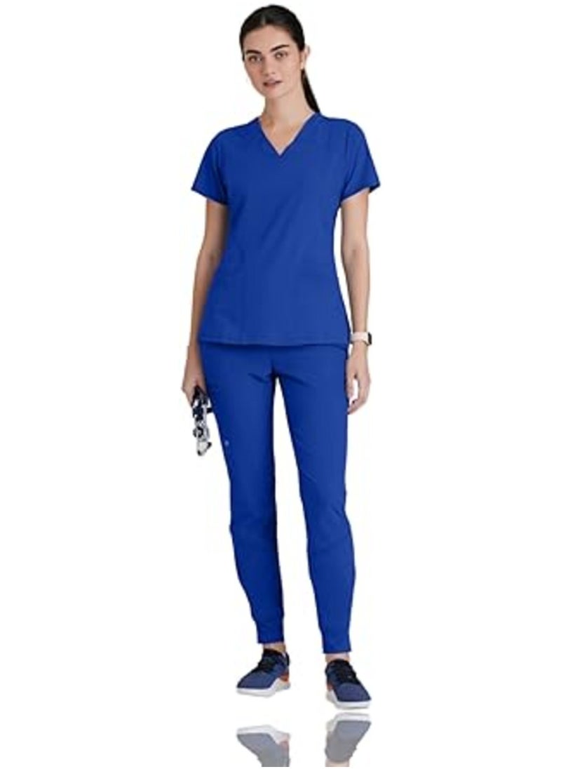 Cherry Premium Medical Scrubs 4 way stretch Unisex Navy Blue  - Image 3