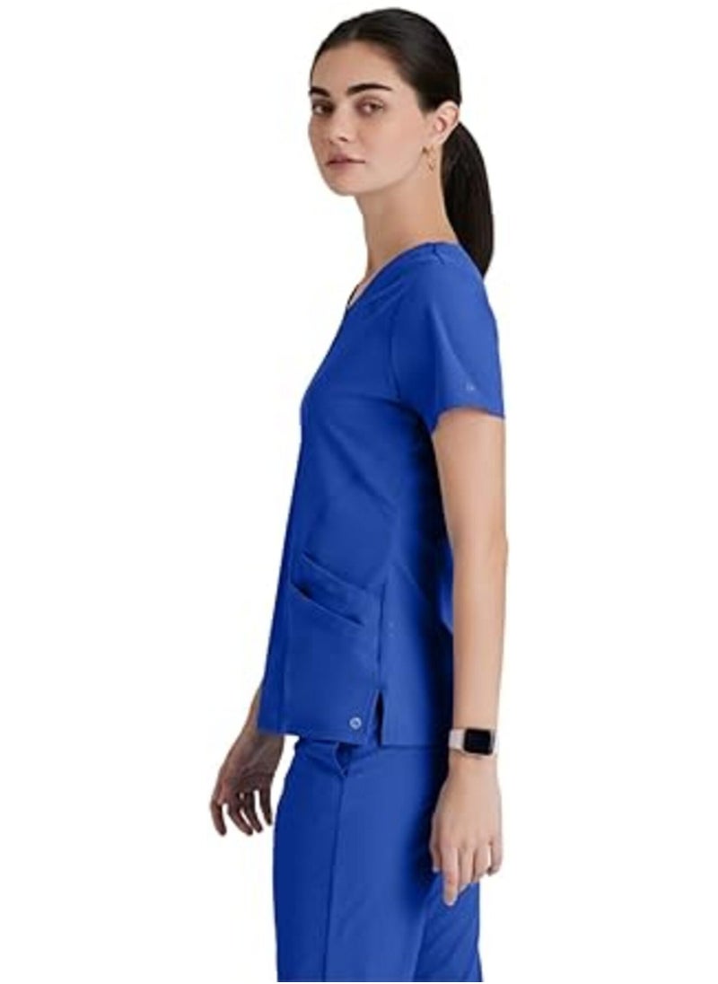 Cherry Premium Medical Scrubs 4 way stretch Unisex Navy Blue  - Image 2