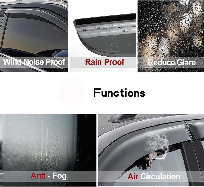 Kucaruce 94059 4pc Window Wind Deflector Set for Ford Escape, Mazda Tribute, Mercury Mariner - Image 3