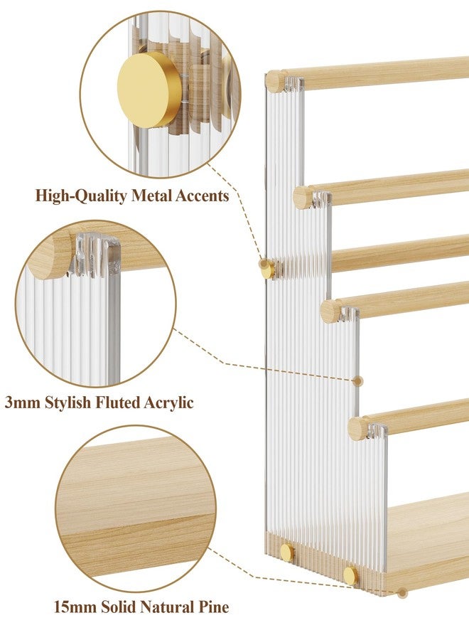 NiHome Acrylic & Wooden Bracelet Holder Display Stand - All-in-One Organizer for Bracelets, Bangles, Watches, Hair Ties & More, Space-Saving Display Solution - Image 5
