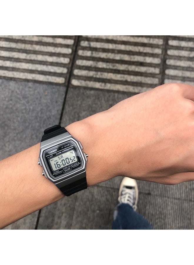 Casio Casio F91W Unisex Retro Square Black Watch Student Watch F-91Wm-1Bv With Screen Protector - Image 1