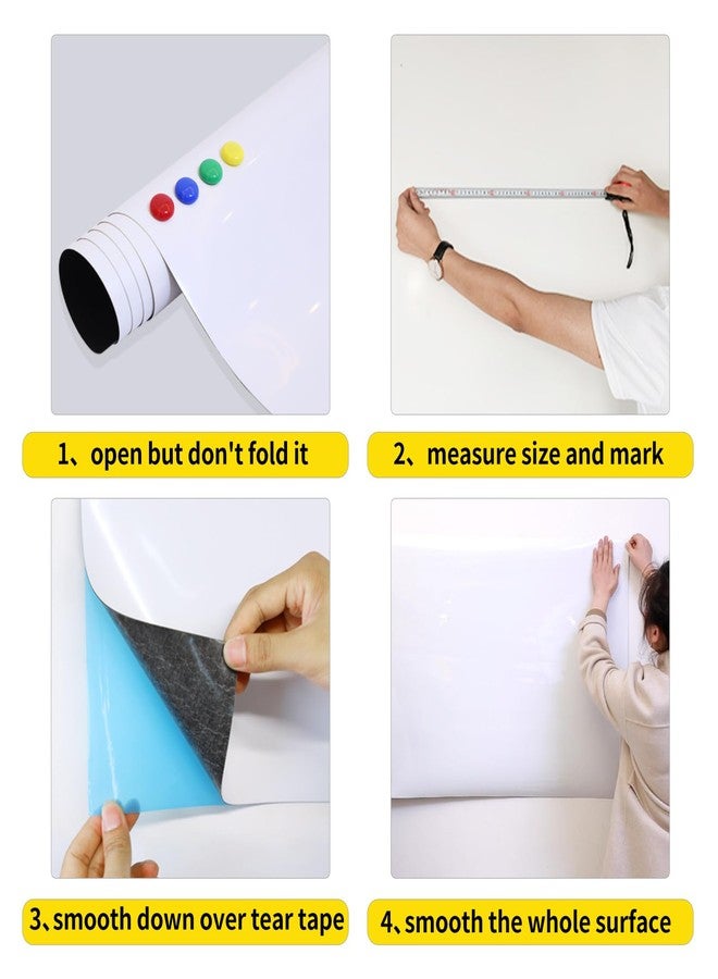 Dr. Magnet Magnetic Whiteboard Contact Paper 24" x 36" Peel and Stick Dry Erase White Board for Wall Self-Adhesive Decal Wallpaper Sticker for Office, Home, with Marker, Eraser and Magnet - Image 4