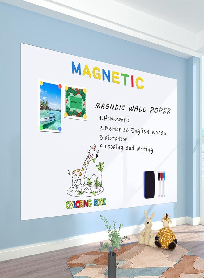 Dr. Magnet Magnetic Whiteboard Contact Paper 24" x 36" Peel and Stick Dry Erase White Board for Wall Self-Adhesive Decal Wallpaper Sticker for Office, Home, with Marker, Eraser and Magnet - Image 2
