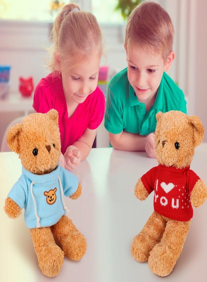 Fuyamp 10 Pcs Bear Clothes Tee Doll Clothes Bear Hoodie Sweater Fit 14-18 Inches Bears Include Cute Clothes Glasses Hat Kawaii Plush Doll Clothes DIY Bear Toy - Image 4