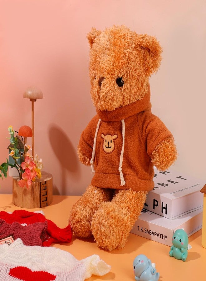 Fuyamp 10 Pcs Bear Clothes Tee Doll Clothes Bear Hoodie Sweater Fit 14-18 Inches Bears Include Cute Clothes Glasses Hat Kawaii Plush Doll Clothes DIY Bear Toy - Image 5