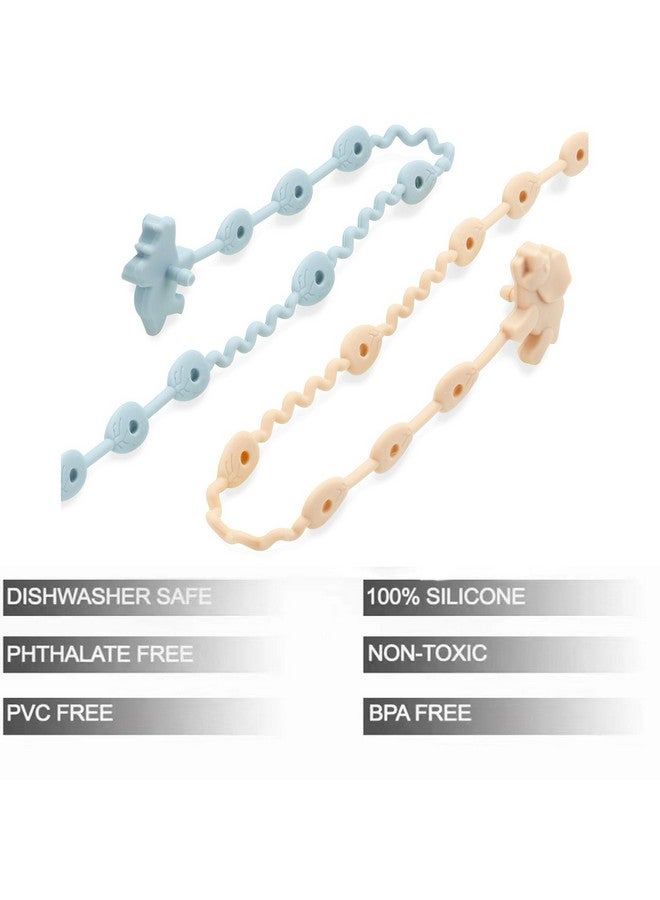 PandaEar Baby Toy Straps - 5 Pack Dinosaur Silicone Pacifier Teether Harness Straps - Adjustable Baby Toy Holder for Bottles, Strollers, High Chairs, Cribs - Image 3