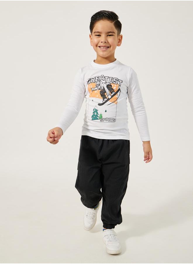 Styli - Graphic Print Round Neck T-Shirt - Image 1