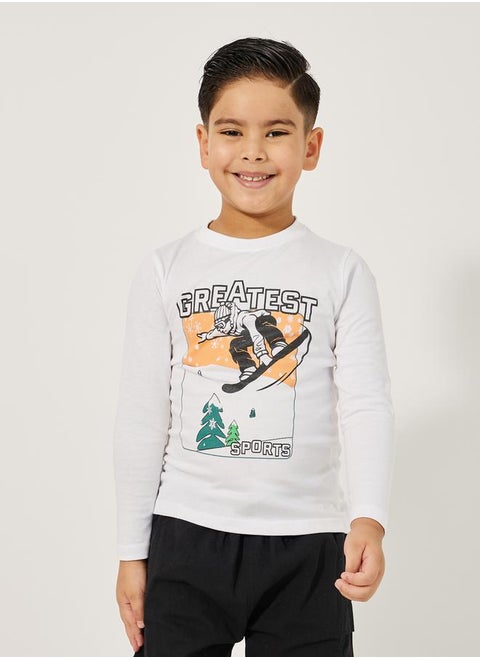 Graphic Print Round Neck T-Shirt