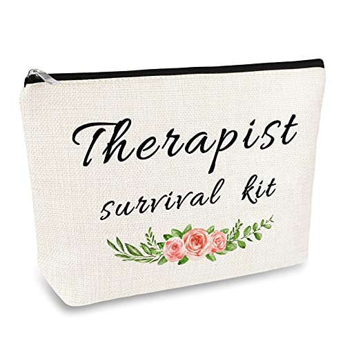 Mikela Therapist Gift Makeup Bag Psychology Gifts Therapist Appreciation Gift Cosmetic Travel Bag Birthday Graduation Gifts for Psychiatrist Therapists School Counselor Mental Health Therapists Makeup Pouch - Image 1