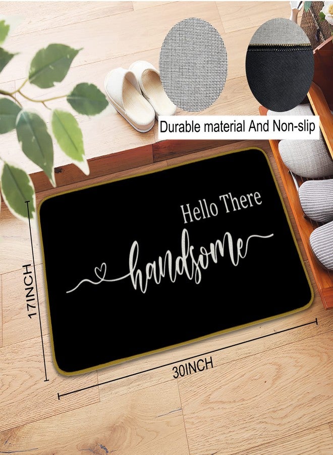 Burosev Good Morning Gorgeous, Hello There Handsome Bath Decorative Doormat, Funny Couple Wedding Gifts Farmhouse Decor for Home Indoor Front Bathroom Non Slip Bath Door Mat Set of 2 (17 x 30 Inch) - Image 2
