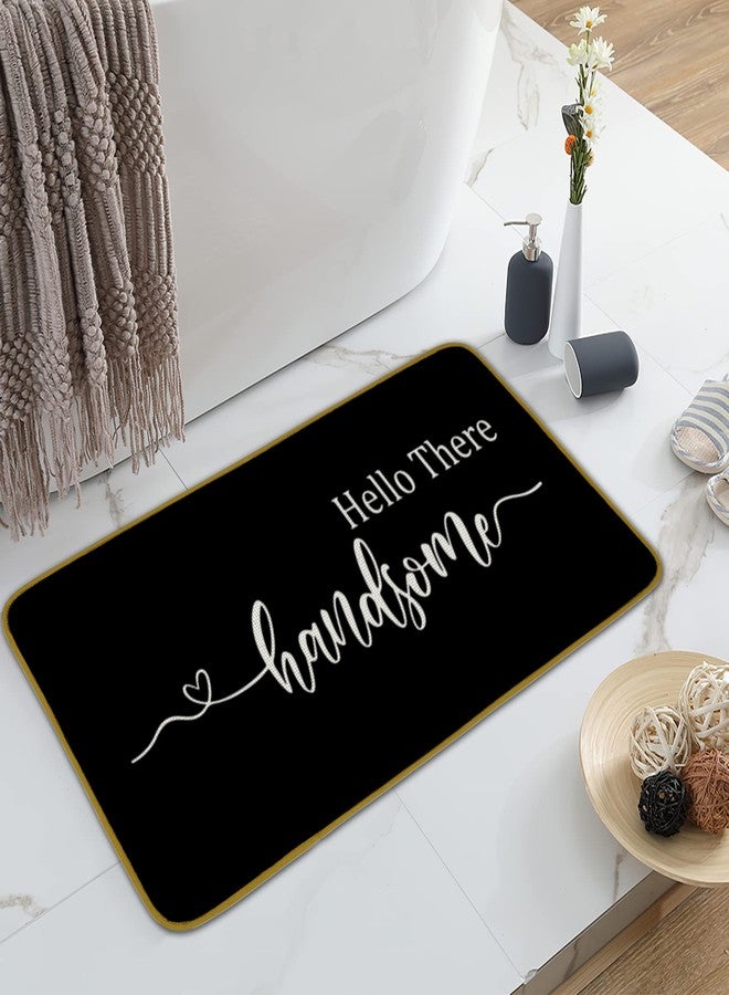 Burosev Good Morning Gorgeous, Hello There Handsome Bath Decorative Doormat, Funny Couple Wedding Gifts Farmhouse Decor for Home Indoor Front Bathroom Non Slip Bath Door Mat Set of 2 (17 x 30 Inch) - Image 3