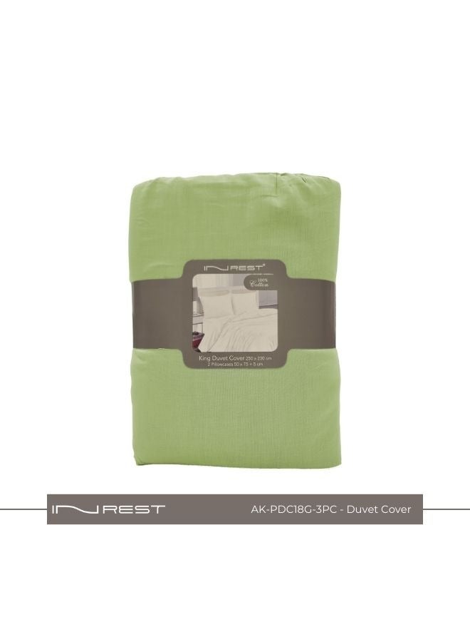 Inrest Home Plain King Duvet Set (without filling) 100% Cotton 3 Pieces - Image 1
