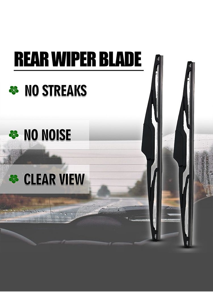 Mr Smart Rear Windshield Wiper Blade, All-Weather, No Streaks, Universal 5-Adapter Kit