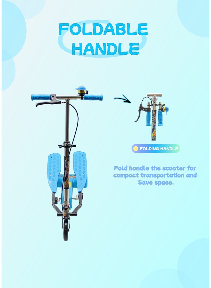 EASY FUTURE Adjustable and Foldable Handlebar 3-Wheel Kick Scooter for Kids – Smart Dual Pedal Scooter for Boys & Girls - Image 3