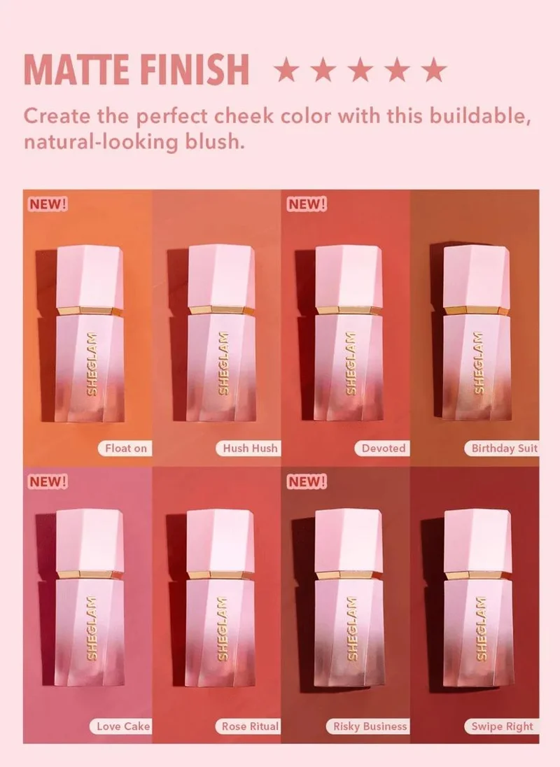 SHEGLAM Color Bloom Liquid Blush Matte Finish-Rose Ritual