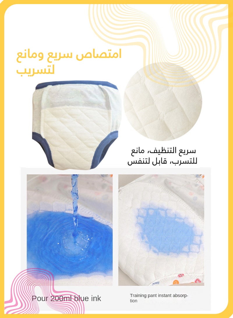 4 Pack Potty Training Pants, Cotton, Reusable u0026 Breathable Training Underwear for Toddler Boys and Girls - Image 2
