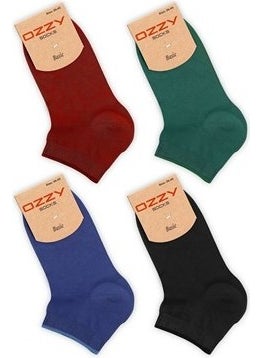Ozzy Socks Double Bamboo Women's Seamless Booties Socks 4 Seasons Durable Heel and Toe Dark Colors 
