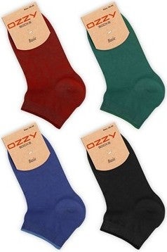 Ozzy Socks Double Bamboo Women's Seamless Booties Socks 4 Seasons Durable Heel and Toe Dark Colors 