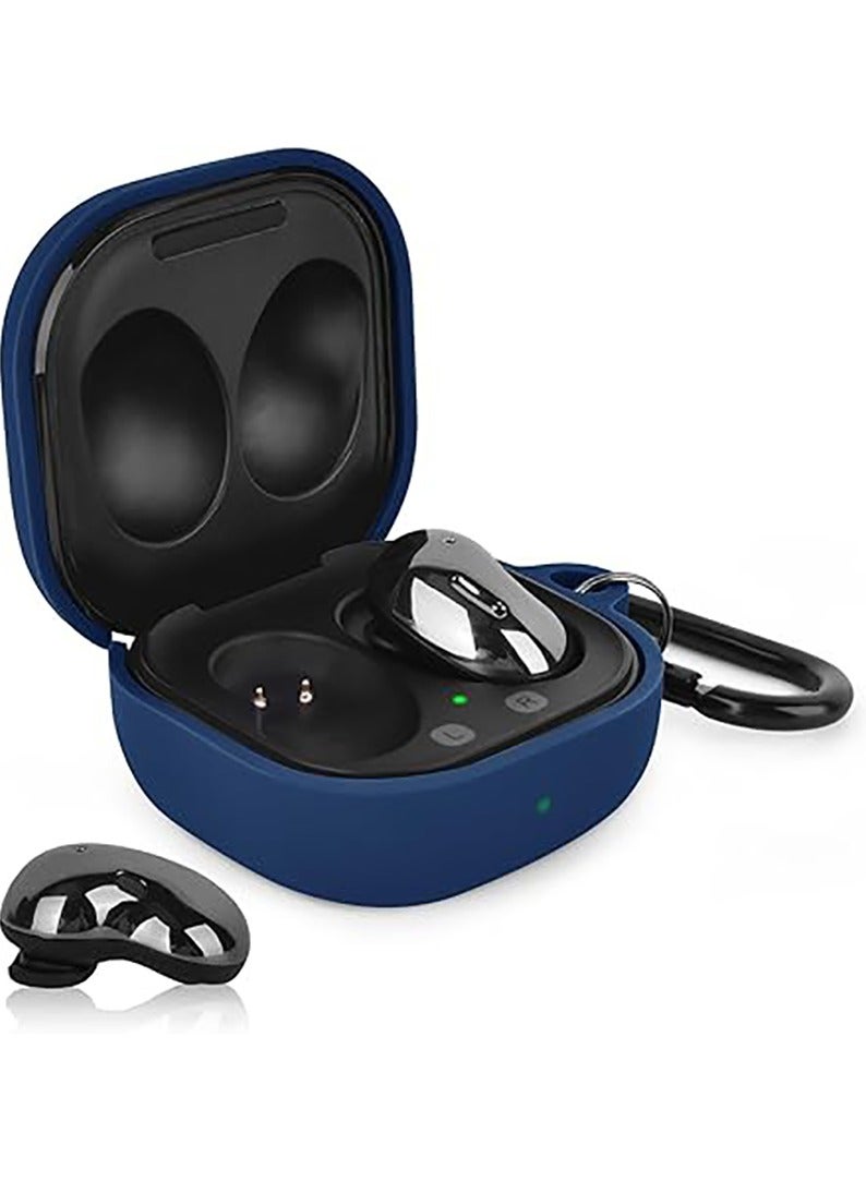 QIRG جراب سيليكون متوافق مع Samsung Galaxy Buds 2 Pro/Galaxy Buds2/ Galaxy Buds Pro/Galaxy Buds Pro 2/ Galaxy Buds Live/Galaxy Buds FE (أزرق) - Image 2