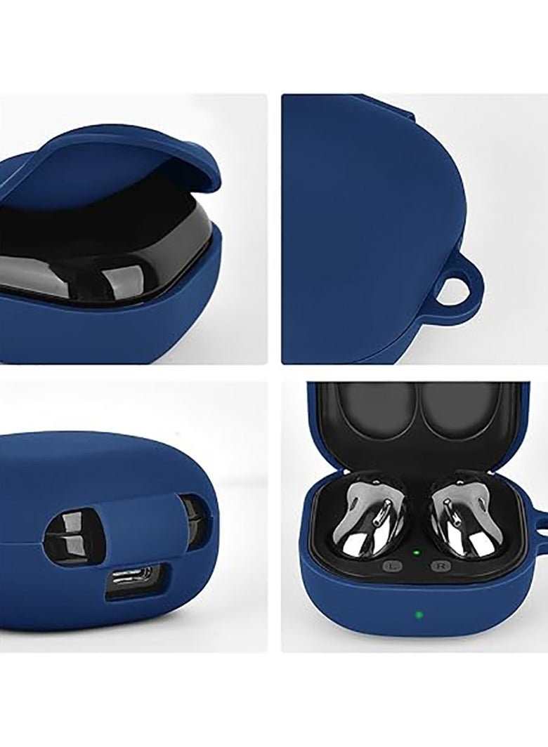 QIRG جراب سيليكون متوافق مع Samsung Galaxy Buds 2 Pro/Galaxy Buds2/ Galaxy Buds Pro/Galaxy Buds Pro 2/ Galaxy Buds Live/Galaxy Buds FE (أزرق) - Image 3