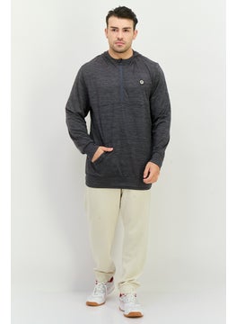 Avalanche Men Hooded Brand Logo Long Sleeves Sweatshirt, Dark Grey  - Image 3