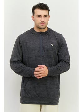 Avalanche Men Hooded Brand Logo Long Sleeves Sweatshirt, Dark Grey  - Image 1