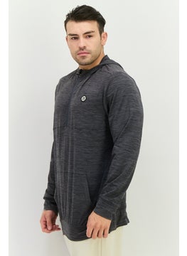 Avalanche Men Hooded Brand Logo Long Sleeves Sweatshirt, Dark Grey  - Image 2