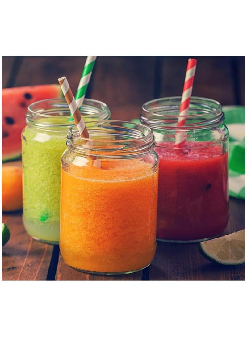 فوفو 12 قطعة من الجرار الزجاجية ذات الفم الواسع 16 أونصة مع أغطية سوداء للمربى والجيلي والسالسا والتوابل السائبة والشموع - Image 5