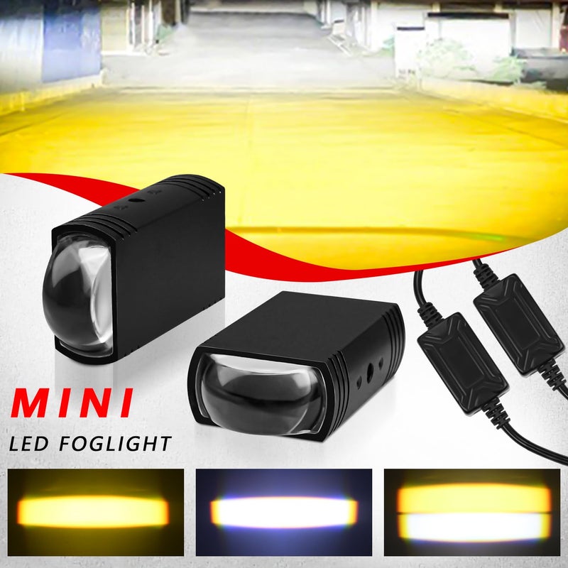 AUOKAY Motorcycle Driving Lights Double Color Lights White/Amber 3 Modes Hi/Lo Beam Sport Front Grille LED Lights with Lens Waterproof for SUV ATV Bike UTV Truck Boat,Pack of 2 - Image 2