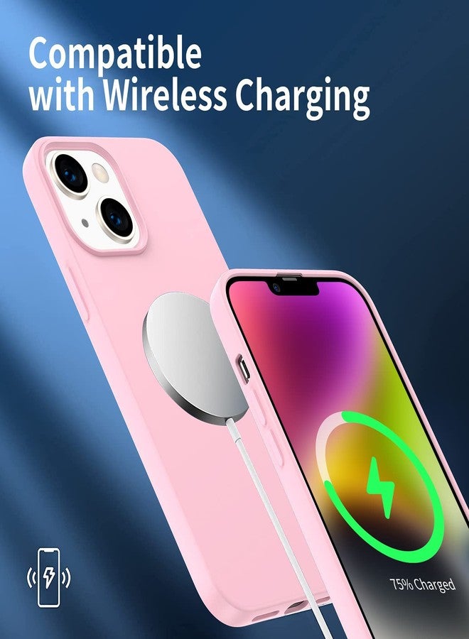 Amytor جراب Amytor مصمم خصيصًا لهاتف iPhone 14 Plus، جراب سيليكون فائق النحافة ومقاوم للصدمات مع بطانة ناعمة من الألياف الدقيقة المضادة للخدش، [حماية معززة للكاميرا] 6.7 بوصة (وردي) - Image 4