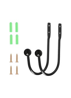 The Bros Heavy Duty Metal Curtain Holdbacks, 2pcs Wall Mounted Drapery Tiebacks with Screws, Decorative Window Curtain Hooks for Home, Black Finish  - Image 5