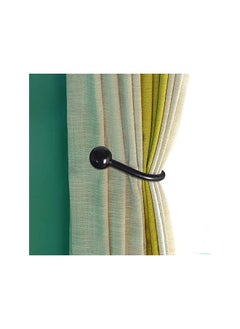 The Bros Heavy Duty Metal Curtain Holdbacks, 2pcs Wall Mounted Drapery Tiebacks with Screws, Decorative Window Curtain Hooks for Home, Black Finish  - Image 4
