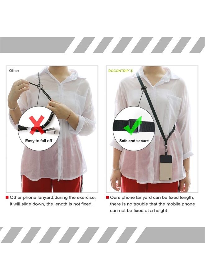 ROCONTRIP Phone Lanyard Universal Crossbody Cell Phone Lanyards Multifuctional Nylon Patch Adjustable Shoulder Neck Strap Compatible with Most Smartphones (Purple) - Image 4