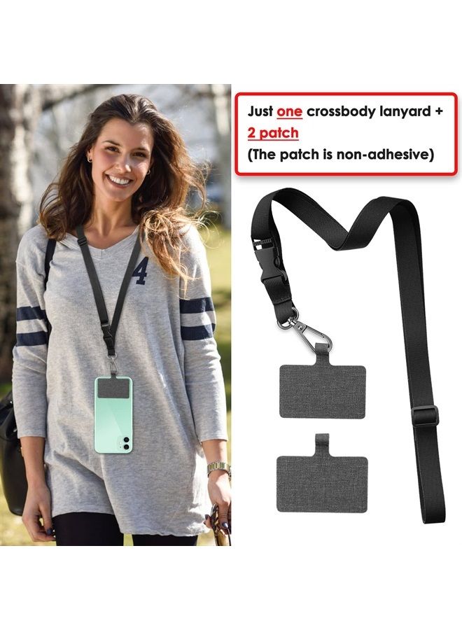 ROCONTRIP Phone Lanyard Universal Crossbody Cell Phone Lanyards Multifuctional Nylon Patch Adjustable Shoulder Neck Strap Compatible with Most Smartphones (Purple) - Image 2